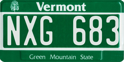 VT license plate NXG683