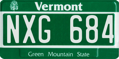 VT license plate NXG684