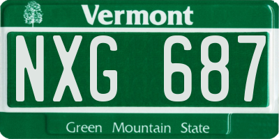 VT license plate NXG687