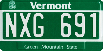 VT license plate NXG691