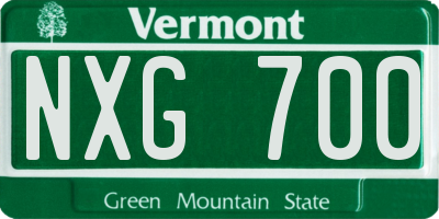 VT license plate NXG700