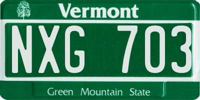 VT license plate NXG703