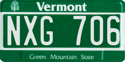 VT license plate NXG706