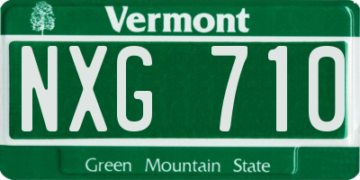 VT license plate NXG710