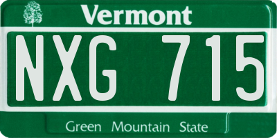 VT license plate NXG715