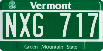 VT license plate NXG717