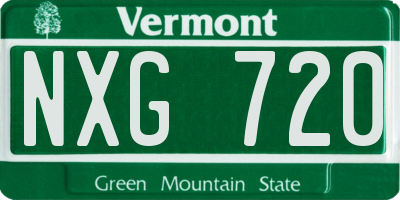 VT license plate NXG720