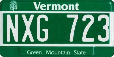 VT license plate NXG723