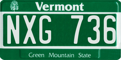 VT license plate NXG736
