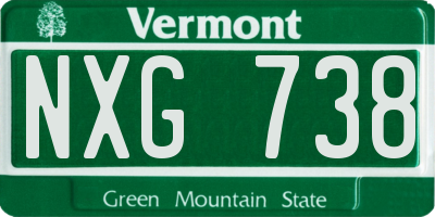 VT license plate NXG738