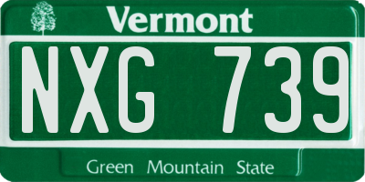 VT license plate NXG739