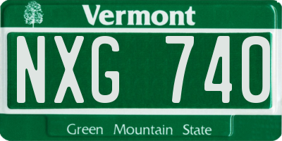 VT license plate NXG740