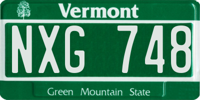 VT license plate NXG748