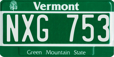 VT license plate NXG753