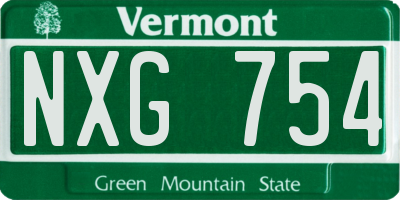 VT license plate NXG754