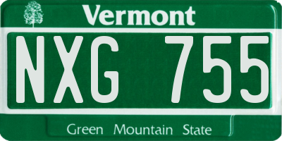 VT license plate NXG755