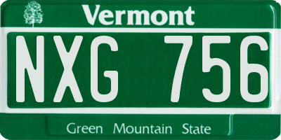 VT license plate NXG756