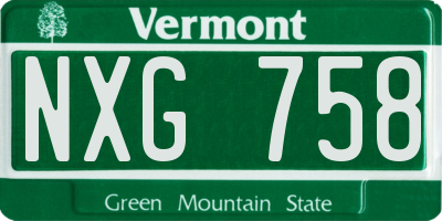 VT license plate NXG758