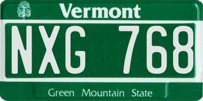 VT license plate NXG768