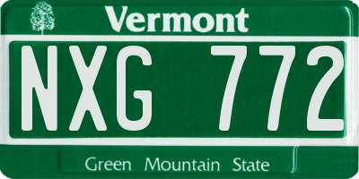 VT license plate NXG772