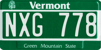 VT license plate NXG778