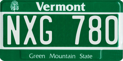 VT license plate NXG780