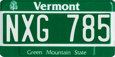 VT license plate NXG785
