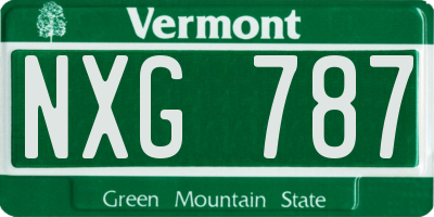 VT license plate NXG787