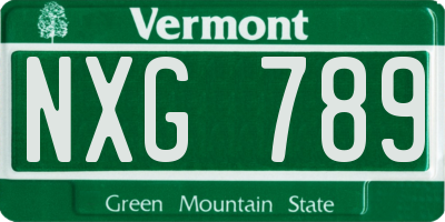 VT license plate NXG789
