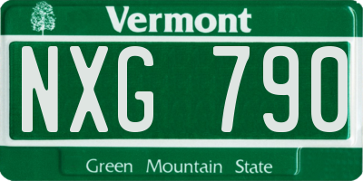 VT license plate NXG790