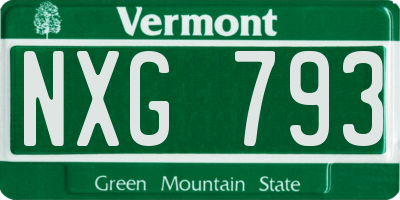 VT license plate NXG793