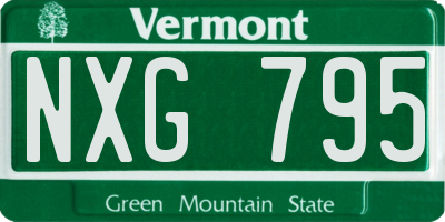 VT license plate NXG795