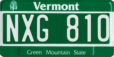 VT license plate NXG810