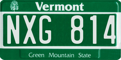 VT license plate NXG814