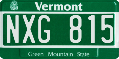 VT license plate NXG815