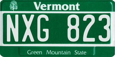 VT license plate NXG823