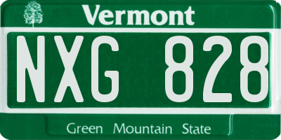 VT license plate NXG828