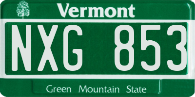 VT license plate NXG853