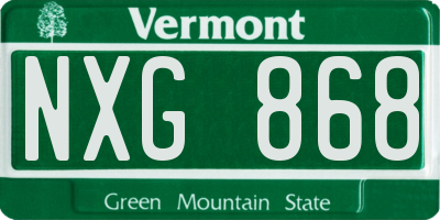 VT license plate NXG868