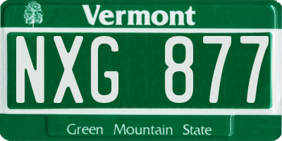 VT license plate NXG877