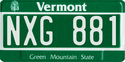 VT license plate NXG881
