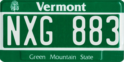 VT license plate NXG883