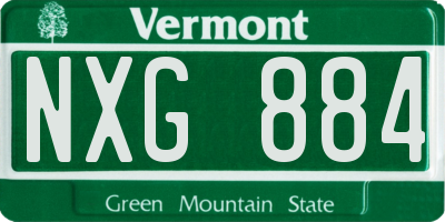 VT license plate NXG884