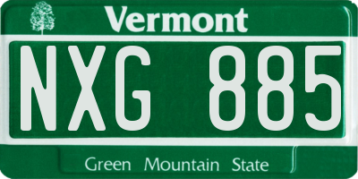 VT license plate NXG885
