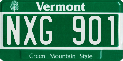 VT license plate NXG901