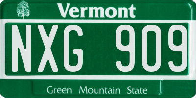 VT license plate NXG909