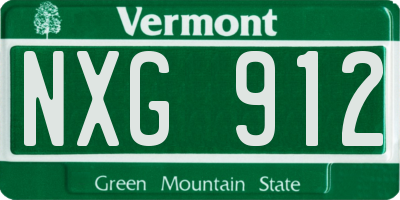 VT license plate NXG912