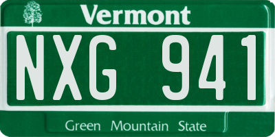 VT license plate NXG941