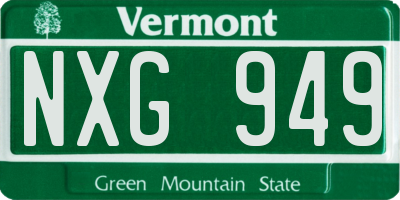 VT license plate NXG949