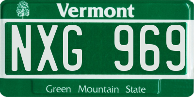 VT license plate NXG969